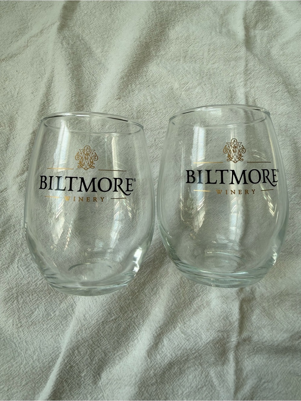 Biltmore Winery Glass Set, Stemless and Stemmed Tasting Glasses 6 piece Bundle